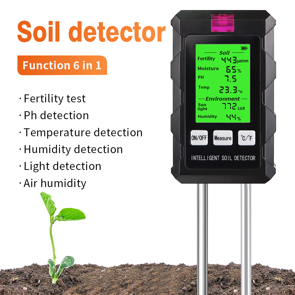 Ph Ec Meter Hydroponic - 6 in 1 디지털 토양 테스터