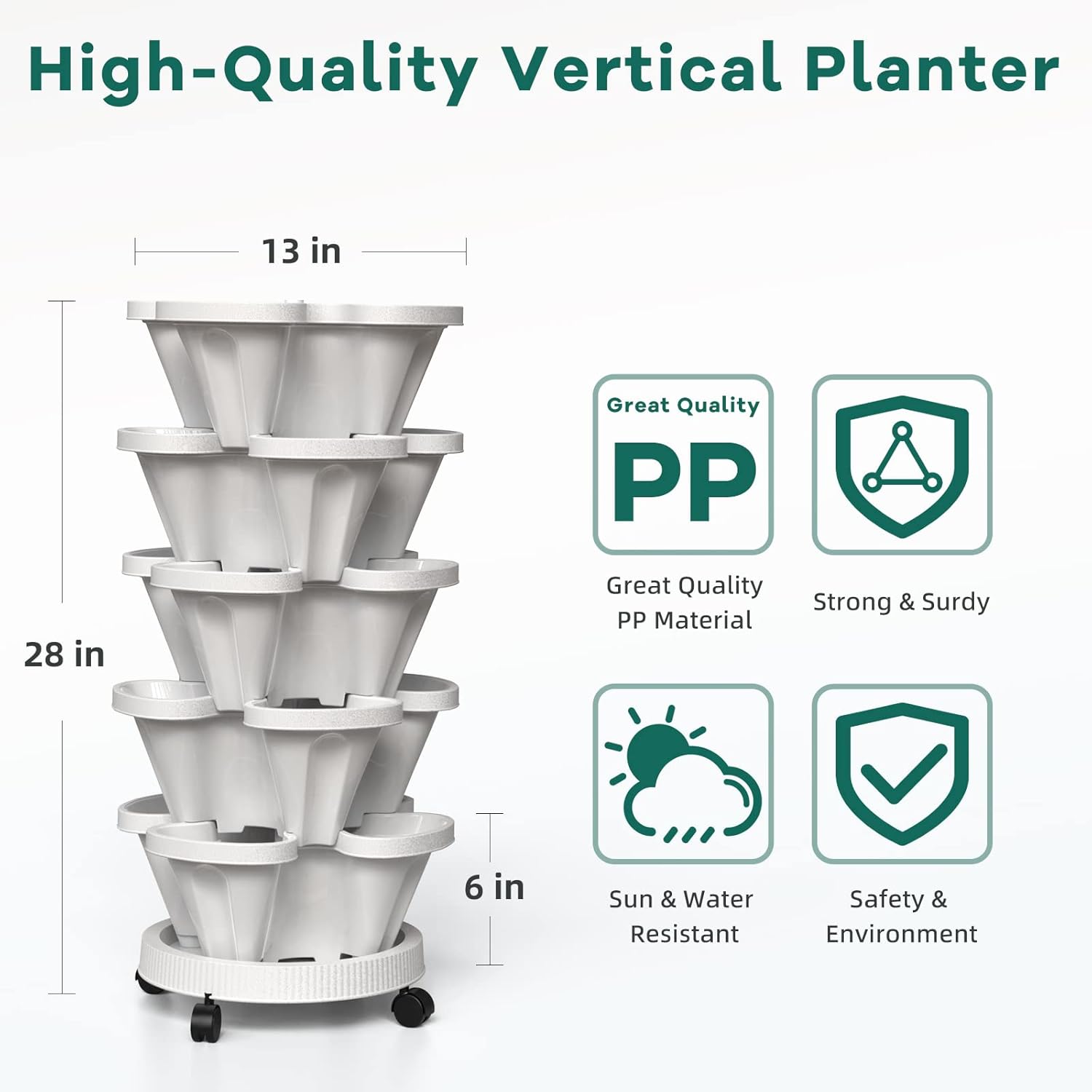 쌓을 수 있는 화분5 레이어 화분 세트 플라스틱 수직  - Hydroponic Tower Garden 리뷰 및 가격