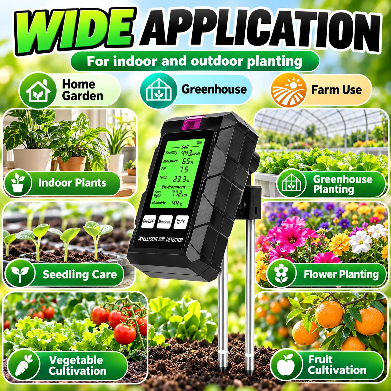 6가지 기능을 갖춘 디지털 토양 측정기: 토양 비옥도, - Ph Ec Meter Hydroponic 리뷰 및 가격
