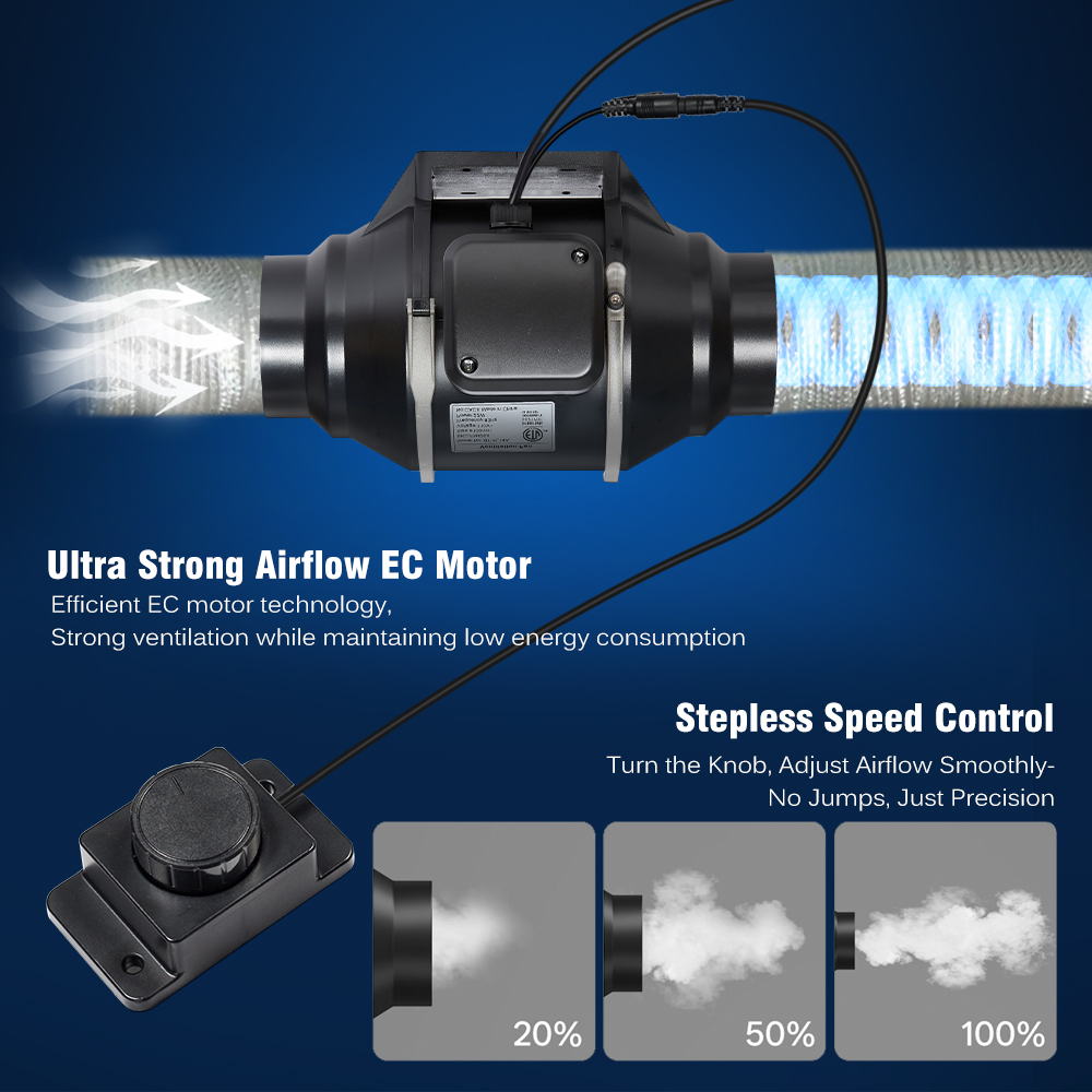 4, 6, 8인치 EC 덕트 팬 세트, 속도 조절 가능 - Carbon Filter Grow 6 Inch 리뷰 및 가격