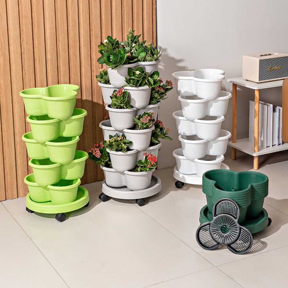 새로운 수직 타워형 쌓을 수 있는 플라스틱 다층 화분, - Hydroponic Tower Garden 리뷰 및 가격