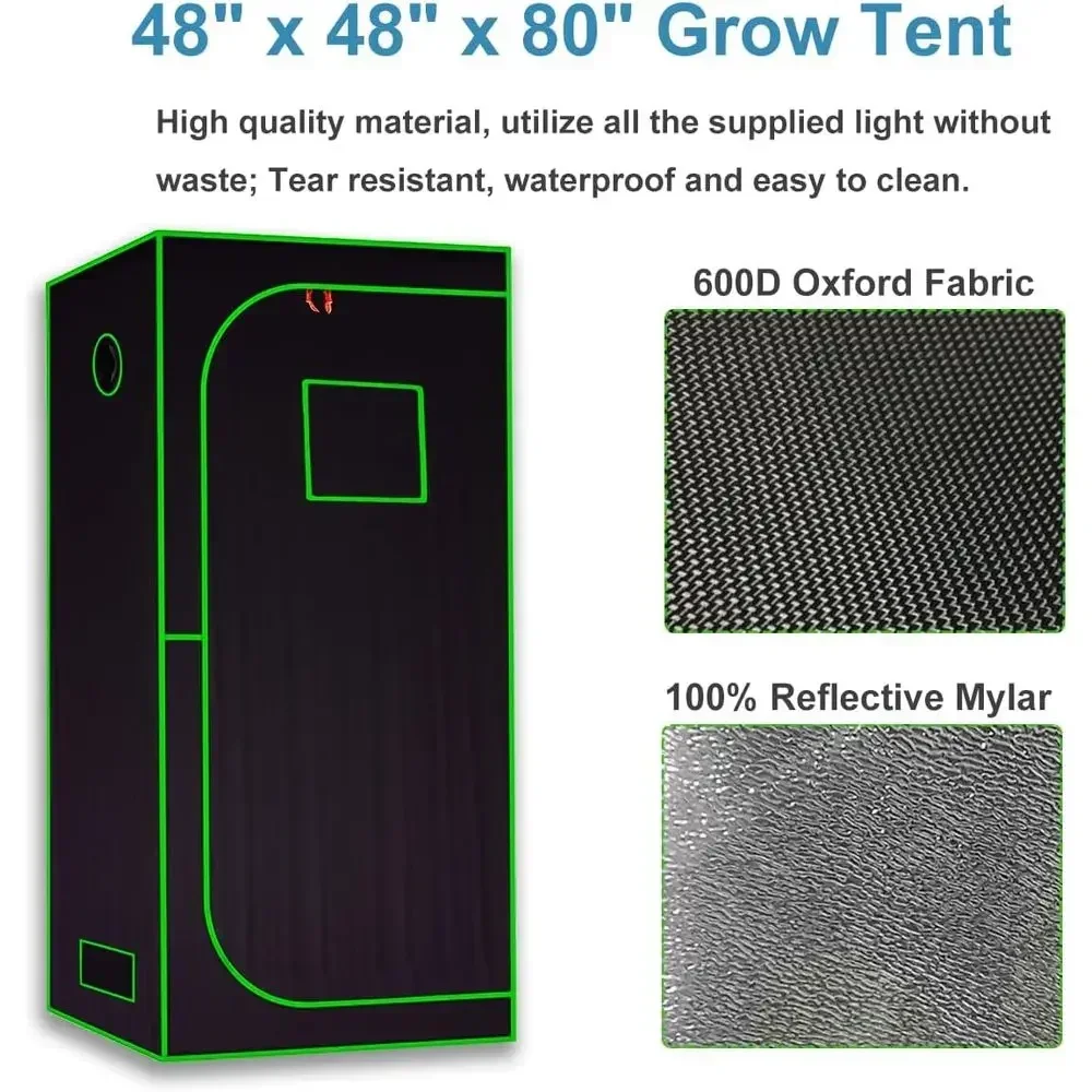 48x48x80 크기의 LED 조명과 수경 재배 시스템 - Grow Tent 4X4 Mylar 리뷰 및 가격