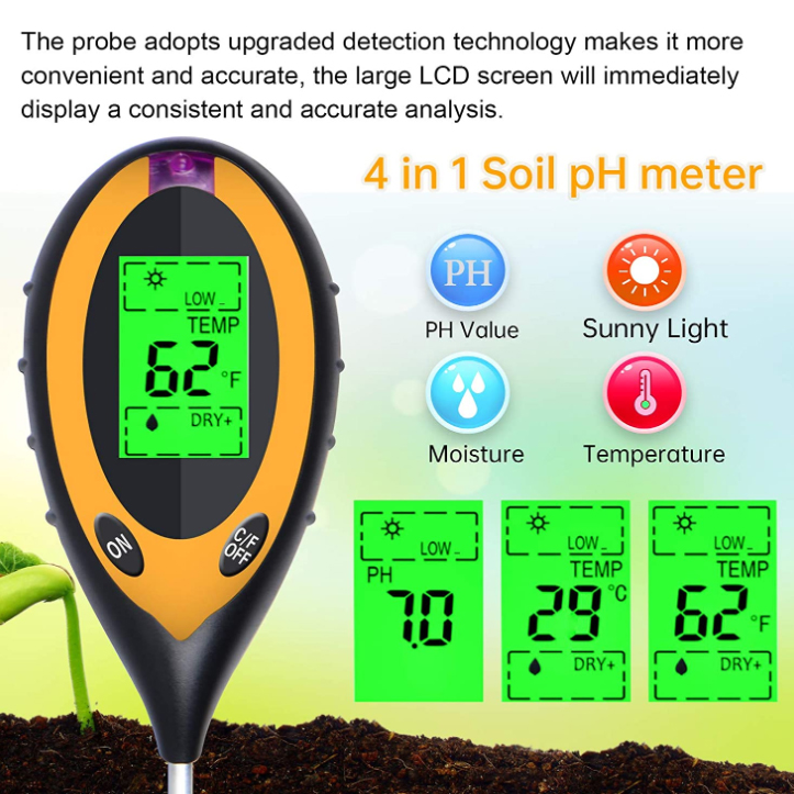 4 in 1 PH 라이트 온도 습도 산도 측정기 토양  - Ph Ec Meter Hydroponic 리뷰 및 가격