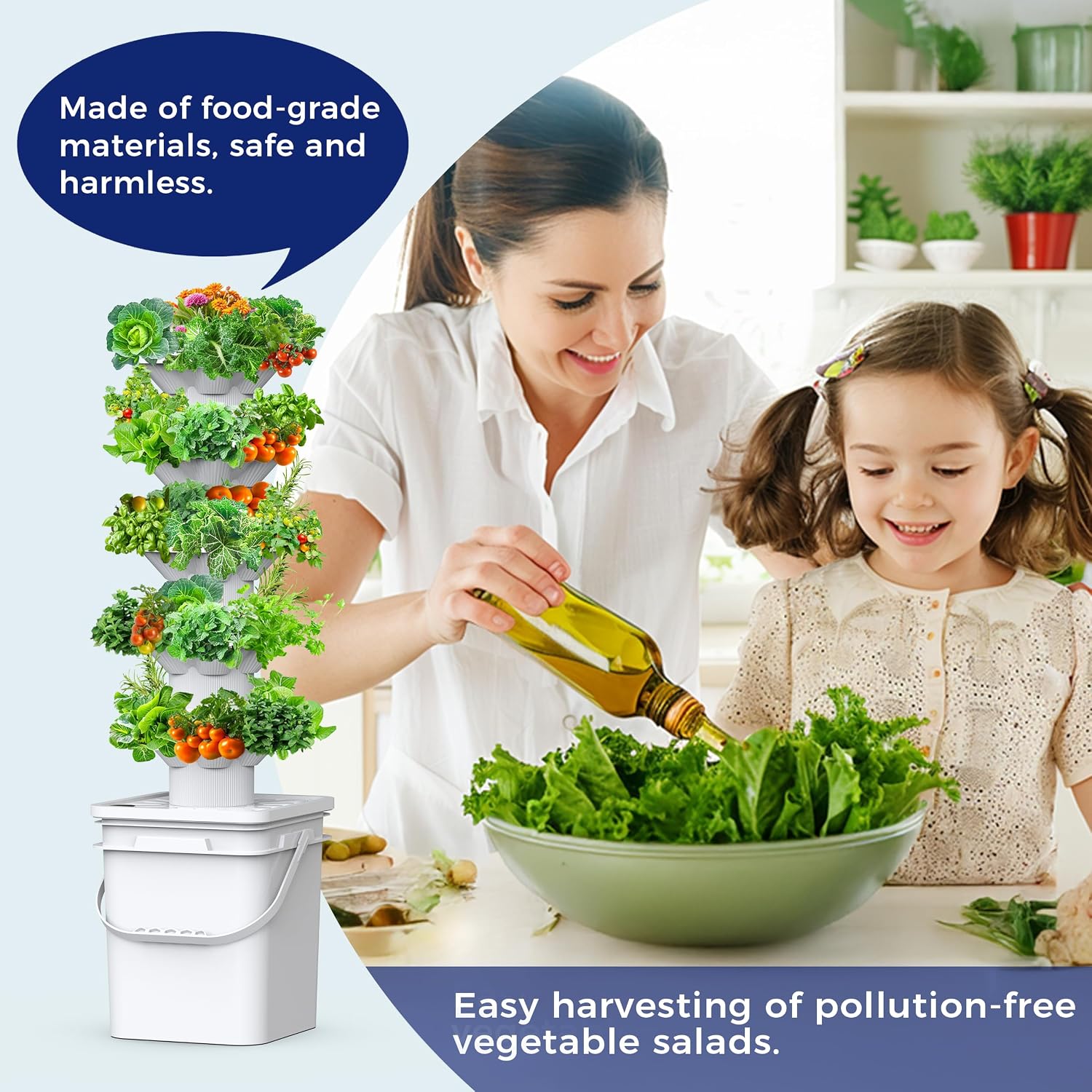 수경재배 시스템 키트 5층 수경 타워 30개 재배구 공 - Hydroponic Tower Garden 리뷰 및 가격