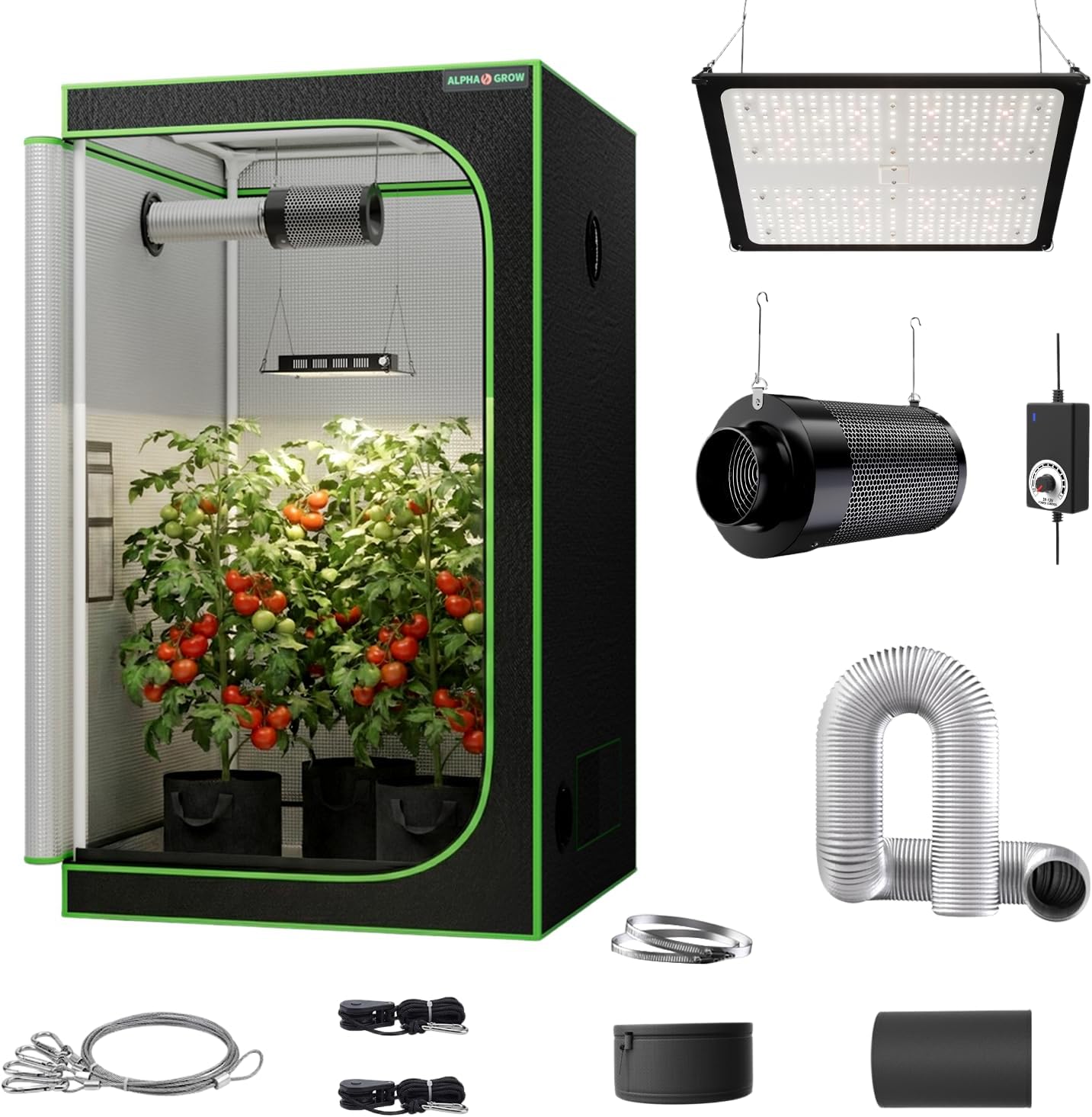 LED 재배용 조명과 팬 필터가 포함된 4x4 크기의  - Grow Tent 4X4 Mylar 리뷰 및 가격