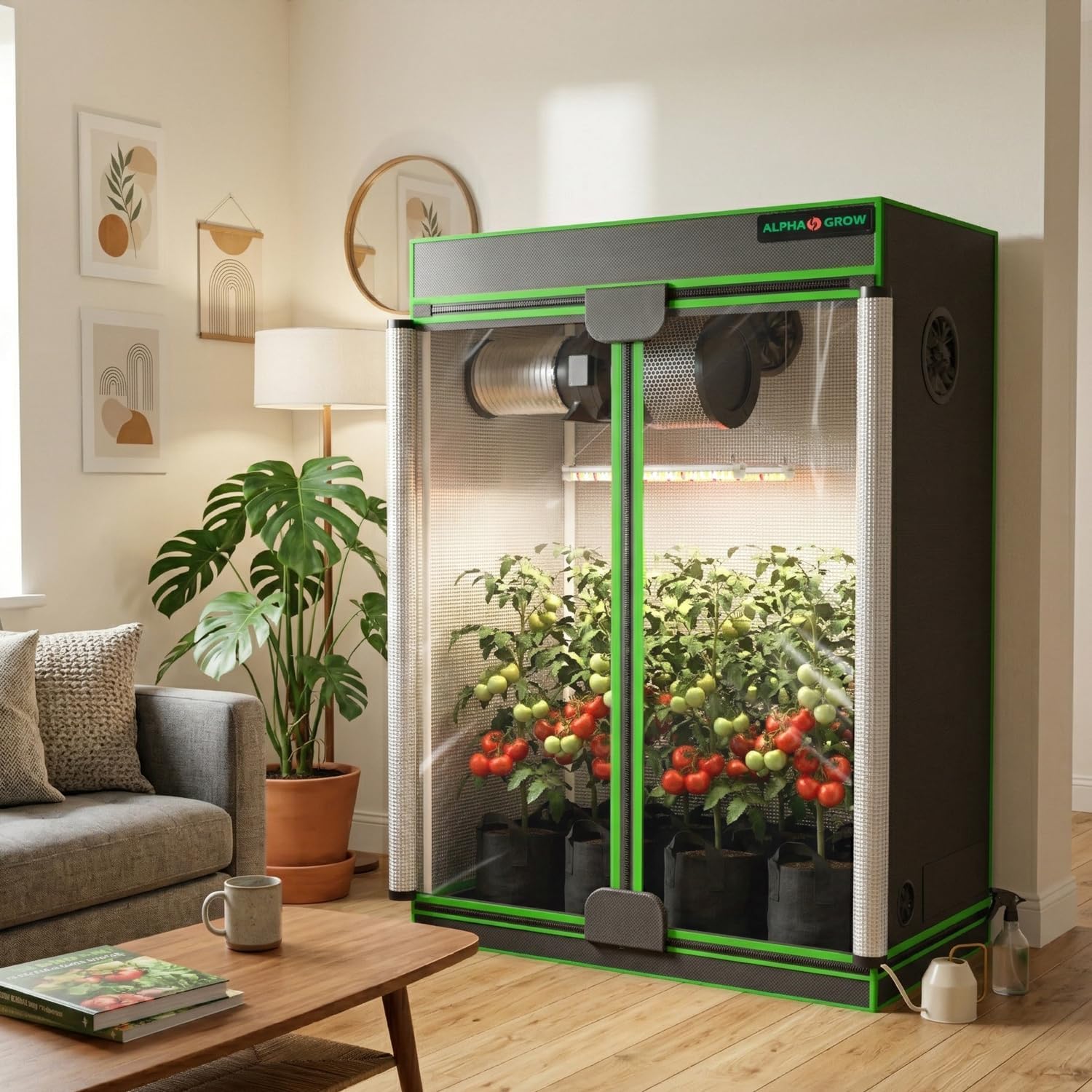 2x4 크기의 완전한 재배 텐트 세트, 48x24x60 - Carbon Filter Grow 6 Inch 리뷰 및 가격