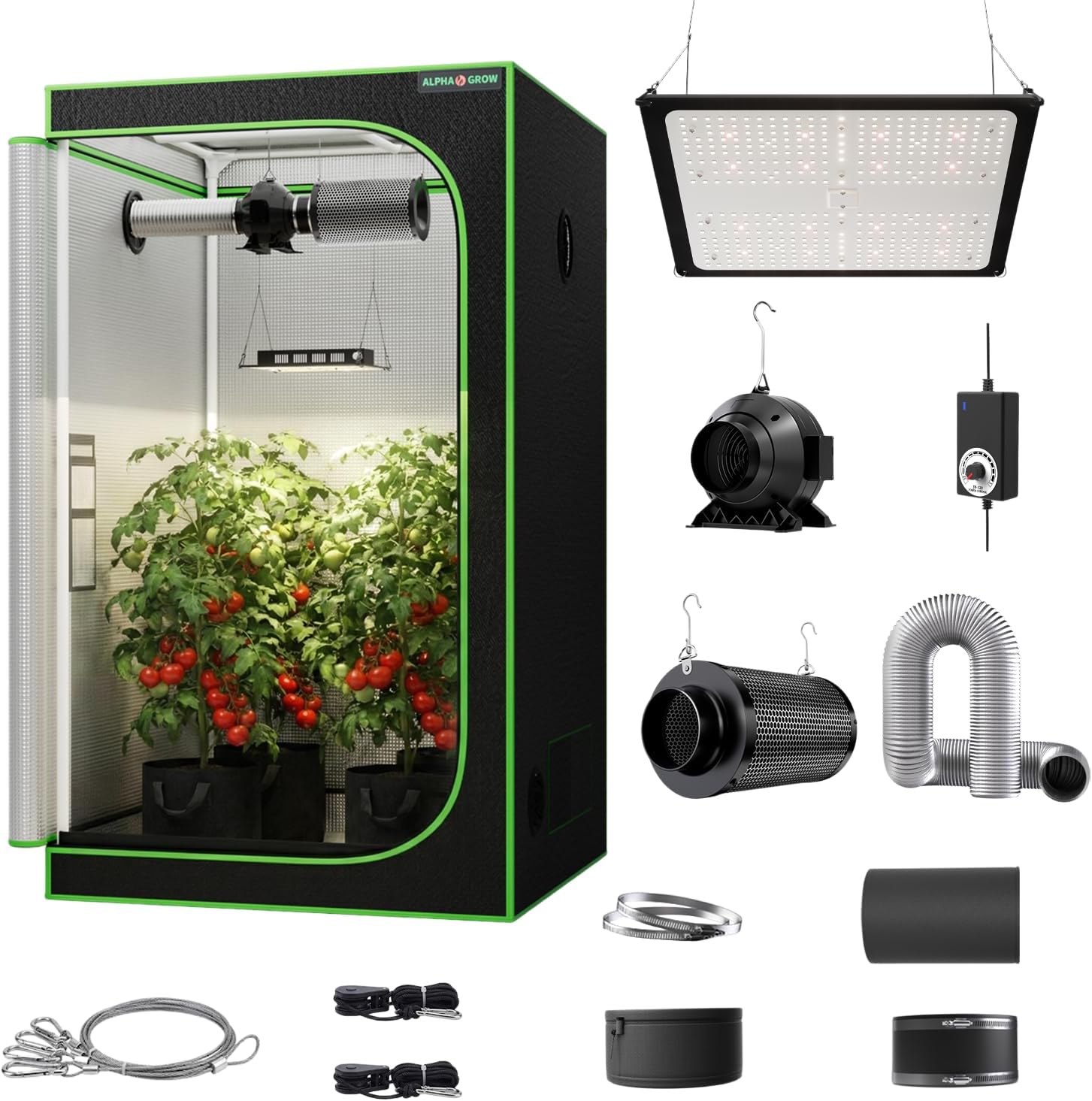100W 풀 스펙트럼 LED 재배용 조명이 포함된 4x - Grow Tent 4X4 Mylar 리뷰 및 가격