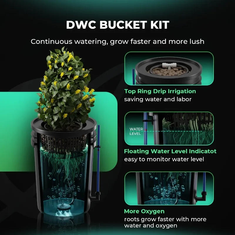 Mars Hydro 5 갤런 DWC 실내 수경 재배 시 - Dwc Bucket System 5 Gallon 리뷰 및 가격