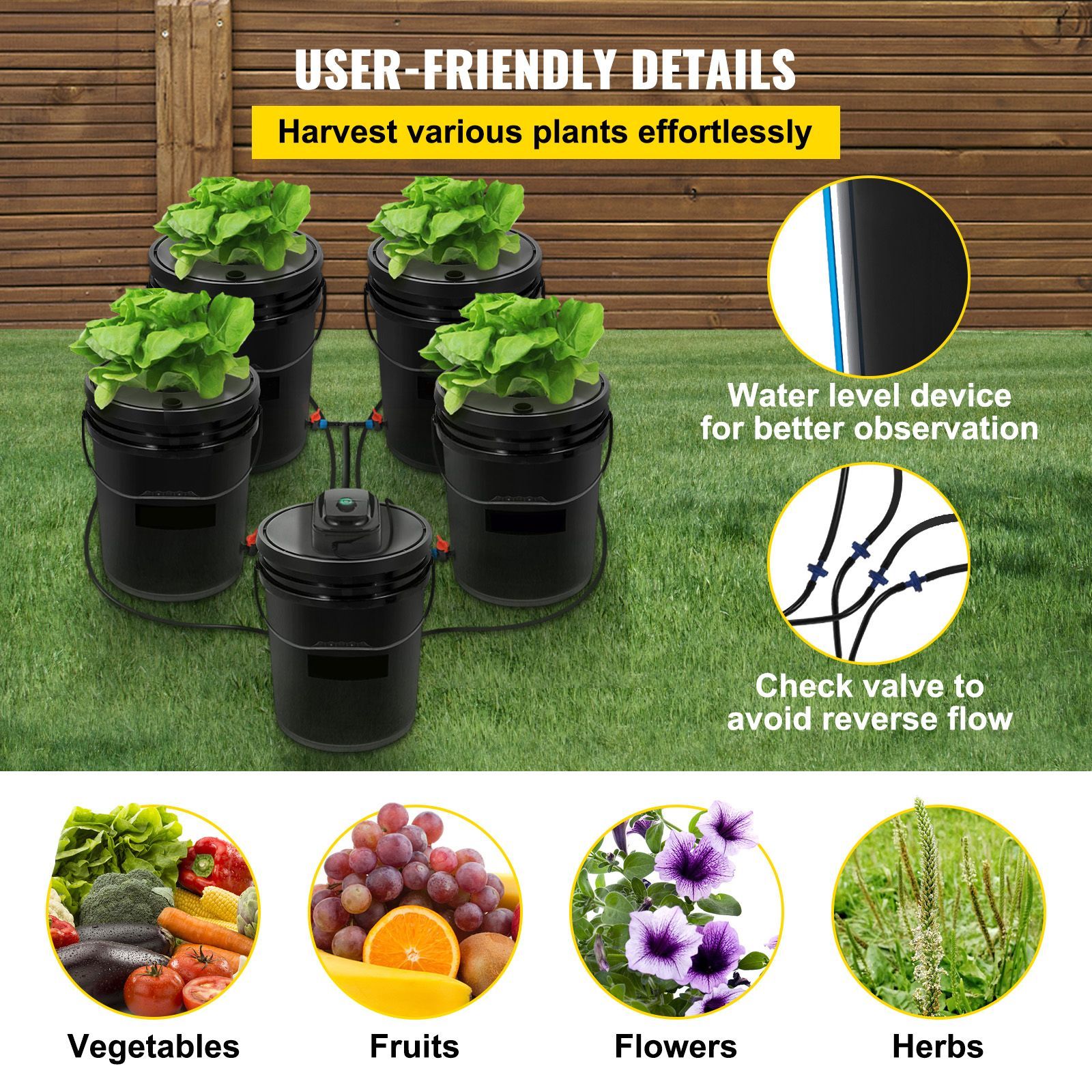DWC 수경 재배 시스템, 5갤런 용량, 5개의 양동이 - Dwc Bucket System 5 Gallon 리뷰 및 가격