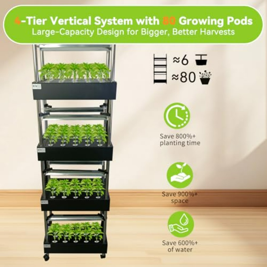 실내 수경재배 시스템: 스마트 풀스펙트럼 조명, 자동  - Hydroponic Tower Garden 리뷰 및 가격