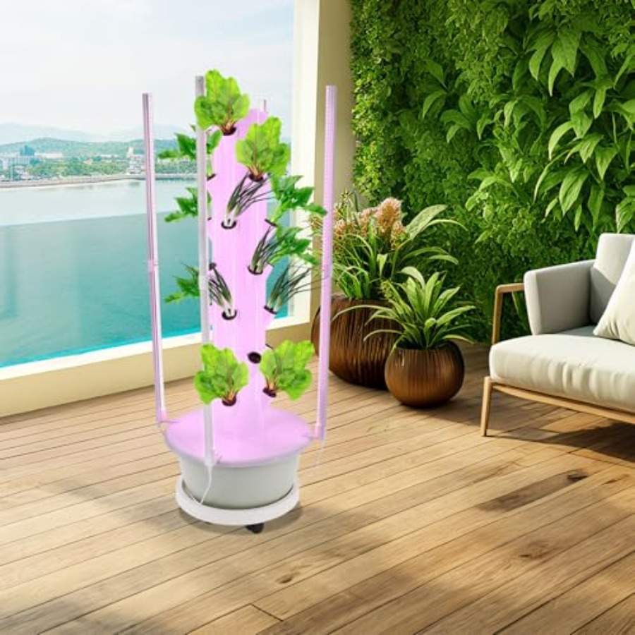 실내/실외 정원 농장 및 학교용 수경재배 타워: LED - Hydroponic Tower Garden 리뷰 및 가격